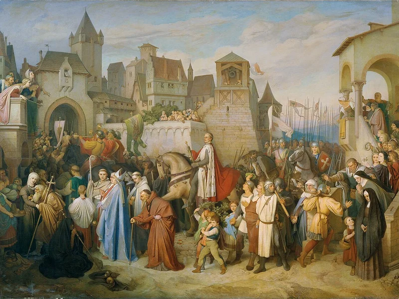 1824-Josef Matyáš Trenkwald - L'ingresso del duca Leopoldo il Glorioso a Vienna dopo la crociata del 1219 - Kunsthistorisches Museum